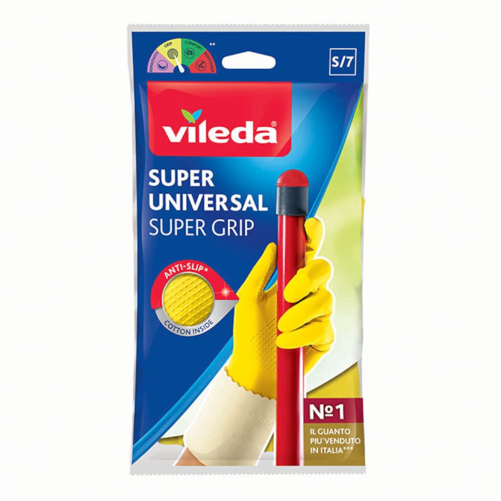 Vileda Super Universal - Super Grip – Латексови ръкавици с отличен захват