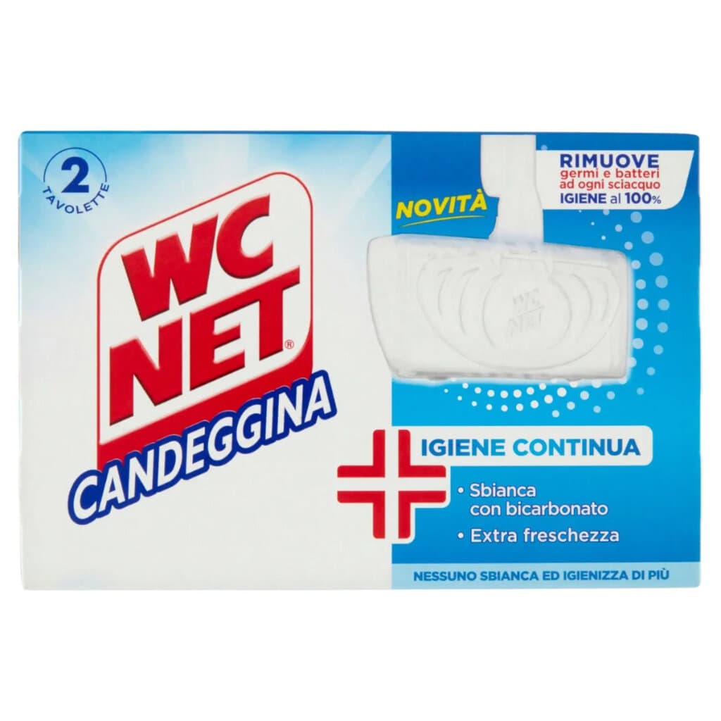 WC Net Tavoletta WC Candeggina – Таблетки за тоалетна с белина – Предна страна на опаковката.
