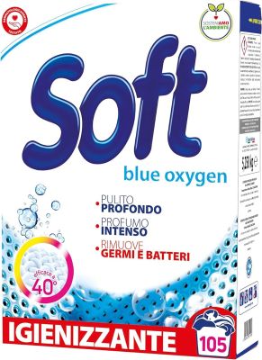 Прах за пране Soft Blue Oxygen с Активен Кислород 78 / 105 пранета